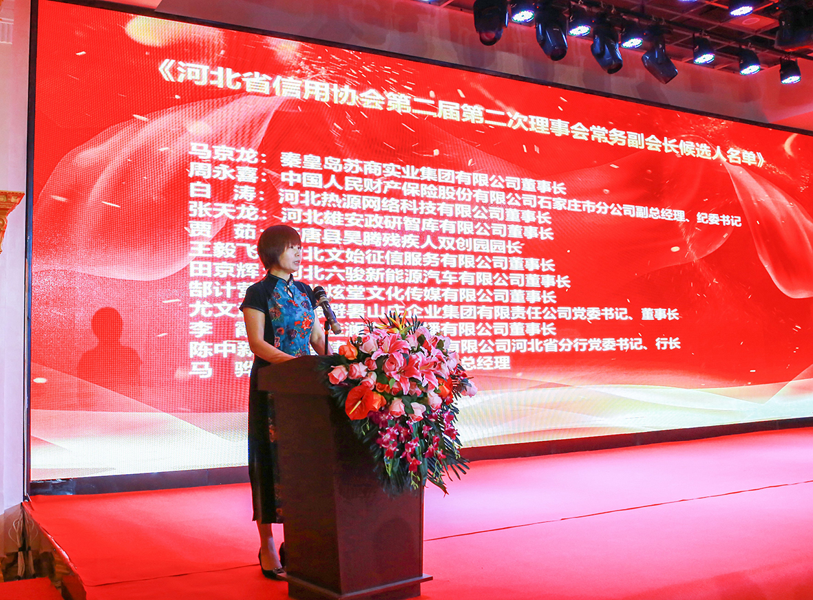 集團公司書記兼總裁張貴玲擔任河北省信用協(xié)會法定代表人